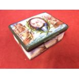 An antique Bilston enamel snuff box commemorating Nelson, the hinged lid with oval bust portrait