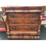 A Victorian mahogany Scotch chest, with cushion moulded frieze drawer above three long drawers