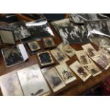 A quantity of Victorian and later monochrome photographs including daguerreotypes, portrait studio