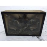 A late nineteenth century taxidermy case of birds - jays, partridges, snipe, etc; the case with