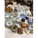 Miscellaneous ceramics & glass including a Price cottage three-piece teaset, blue & white, a set