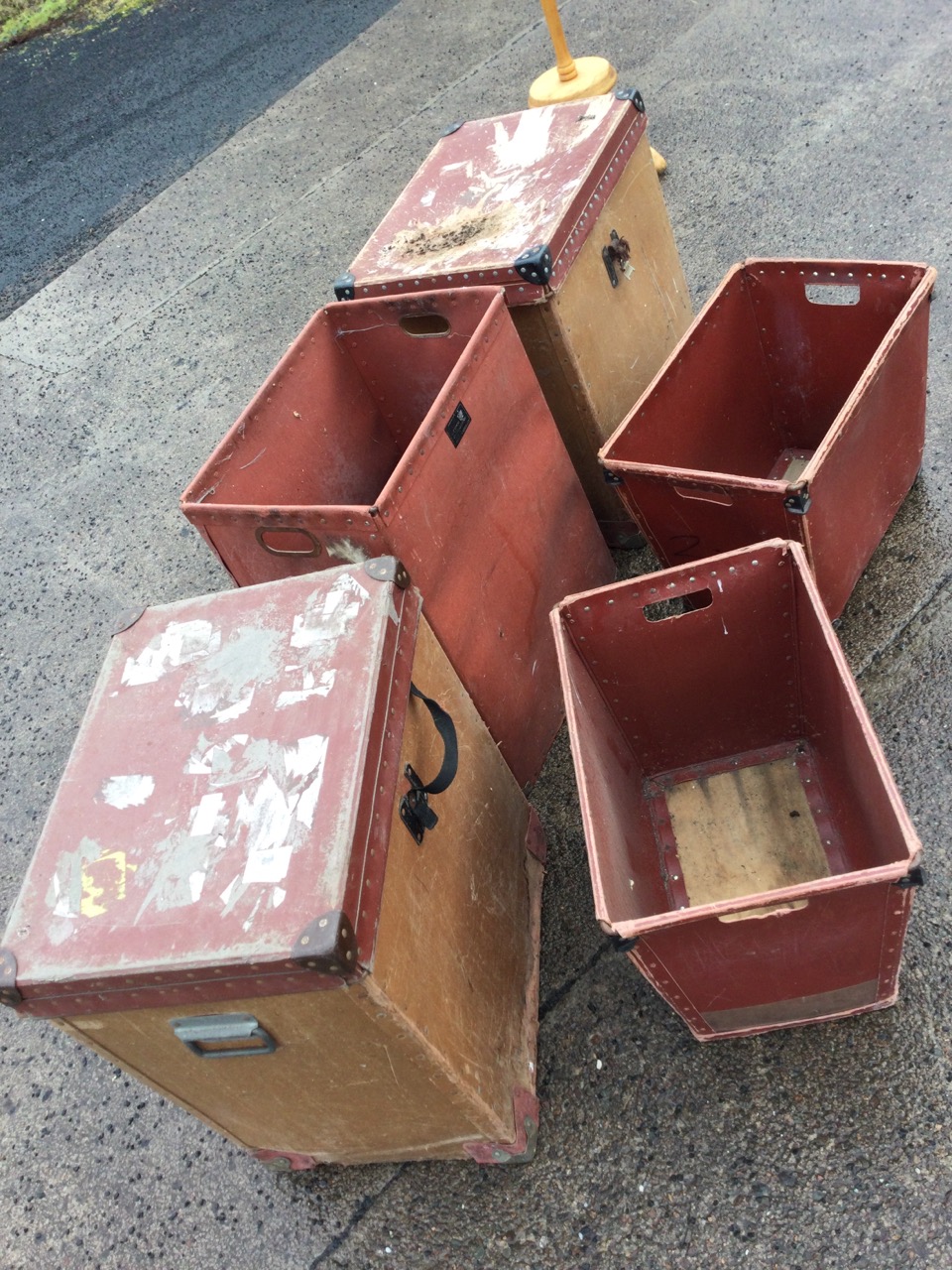 A group of five cartons from a Scottish mill, the bins riveted having carrying handles. (5) - Image 3 of 3