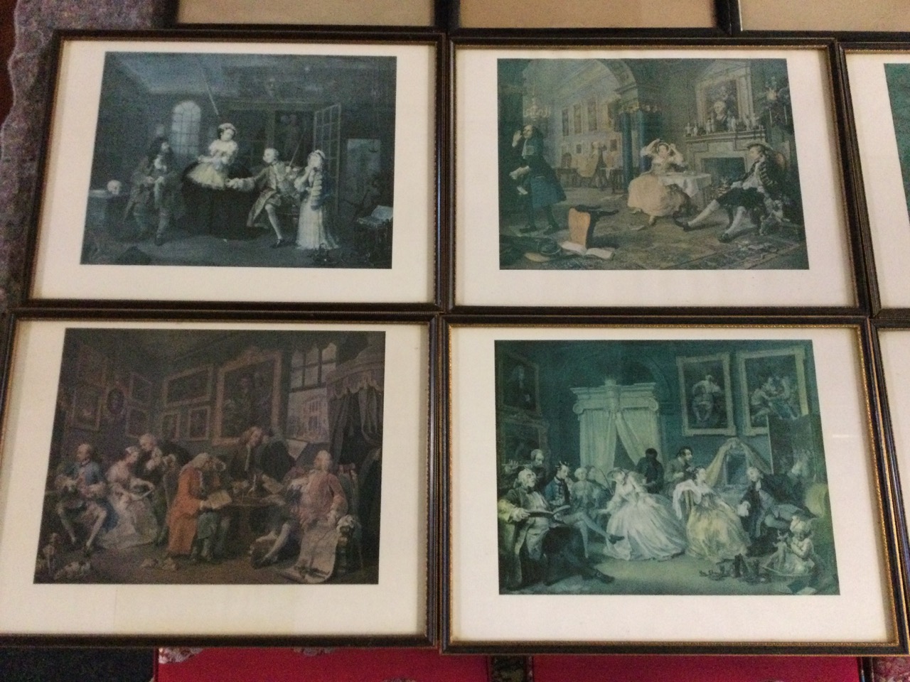 Miscellaneous prints including a set of six nineteenth century interior scenes, a poppy print, a - Bild 2 aus 3