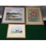 A Awlson, pastel, river landscape, titled to label verso - Alesmoor nr Hawick, signed, mounted &