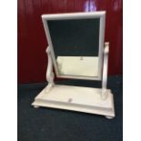 A painted Victorian mahogany dressing table mirror, the rectangular plate in cushion moulded frame