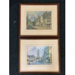 Fred Stott, a pair of 1980 prints of Berwick upon Tweed, mounted & framed. (8in x 6in) (2)