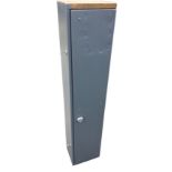 A baize lined metal gun cabinet with two locks. (10in x 8in x 48in)