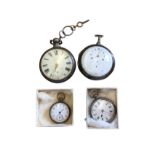 A silver pair cased Victorian pocket watch, the dial with roman chapters marked Patent; another