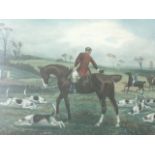 A Victorian coloured hunting print published in 1878 by Dobsons, titled A Check after Walsh, mounted