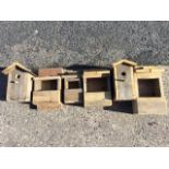 Six miscellaneous 'made-up' wallmounting bat/bird boxes. (6)