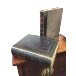A large Victorian leather bound family bible published by Virtue with illustrated plates throughout,