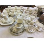 Miscellaneous teasets including a Royal Albert Moss Rose six-piece, scalloped with gilt edges,