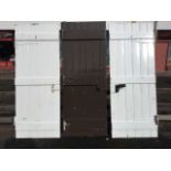 Three miscellaneous tongue & grooved plank batton doors. (29.5in & 29.75in & 30in) (3)