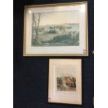 EH Barlow, coloured etching, signed in pencil on margin, mounted & framed; and a 1960s framed and