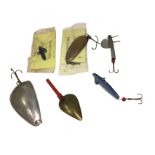 Six Hardy spinning lures - all stamped, three spoons and three Devon style minnows. (6)