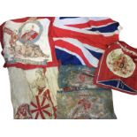 Seven commemorative flags - Edward VII, Union Jack, Victorian 1897, royal, etc. (7)