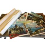 A large quantity of coloured unframed prints from the stock of a framing gallery - Italian, maps,