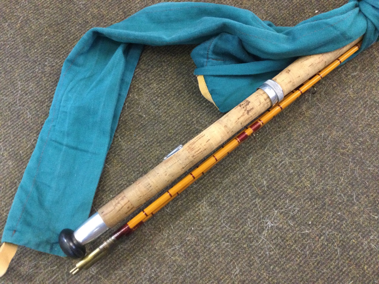 The Coquet, a split cane three-piece 12ft salmon fly rod by DJ Bell of Morpeth, with cloth sleeve. - Image 3 of 3