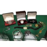 Miscellaneous wristwatches including a 9ct gold ladies dress watch, Rotary, some cased, Seiko,
