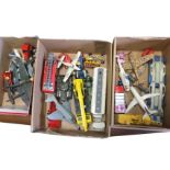 A collection of Dinky, Corgi & Matchbox toy cars, aeroplanes, trucks, tractors, etc., including an