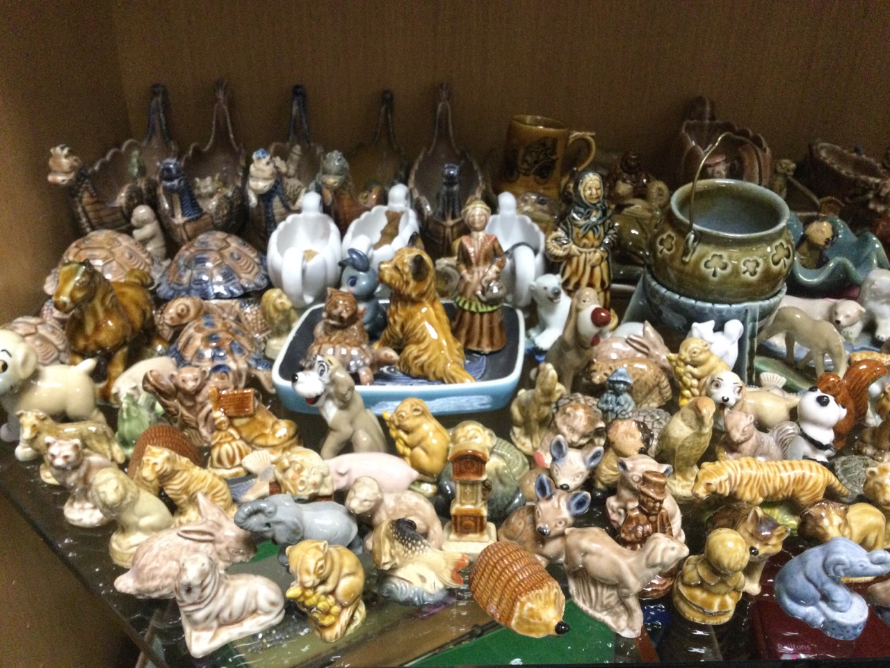 A large collection of Wade whimsies - animals, figures, Viking boats, tortoises, bowls, pots, - Image 2 of 3