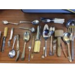 A quantity of silver plated flatware - some Victorian, including sets of teaspoons, serving knives &