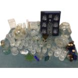 Miscellaneous glass including a boxed set of engraved Gleneagles Crystal, vases, bowls, sets of