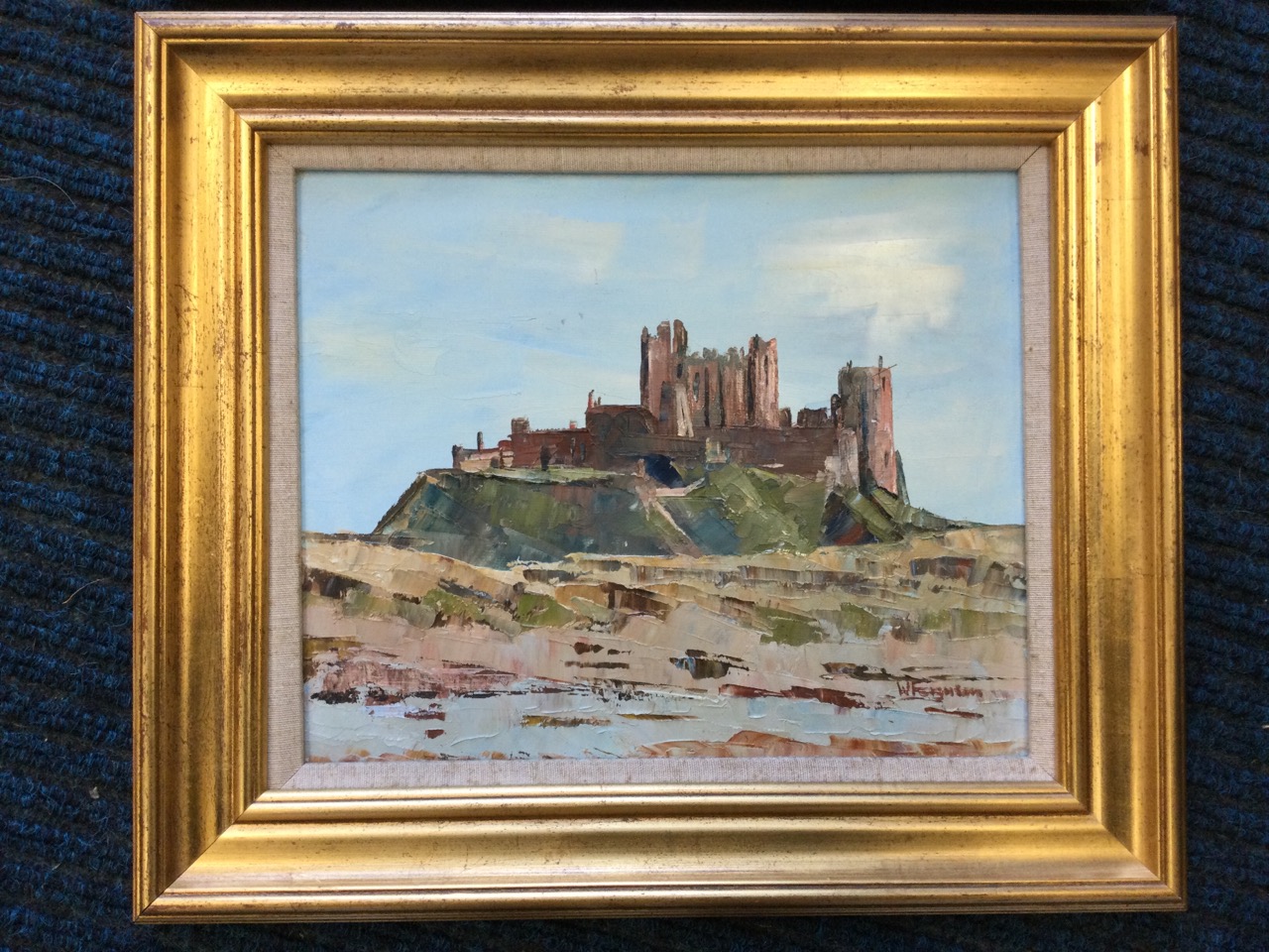 William Ferguson, oil on board, a pair, Bamburgh & Lindisfarne Castle, signed, Torrance Gallery - Image 2 of 3