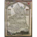 A nineteenth century handcoloured map of Northumberland after Thomas Moule, the plate with Alnwick