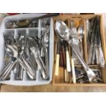 A set of John Mason silver plated queens pattern cutlery; other chrome and stainless steel sets of