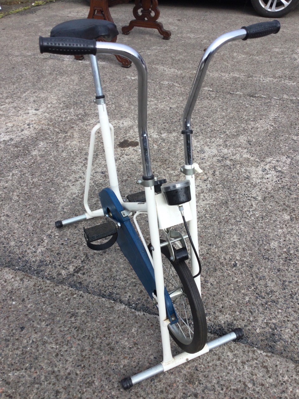 A Terry exercise bicycle on stand with adjustable padded seat and handlebars, having tension dial - Image 3 of 3