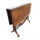 A Victorian mahogany sutherland table, the slim moulded rectangular top with two long rounded drop-