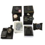 Ten miscellaneous contemporary new wristwatches, some boxed - Smart, Curren, Meibo, Geneva, Xinew,