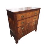 A European mahogany chest with rectangular top above four drawers mounted with brass plate