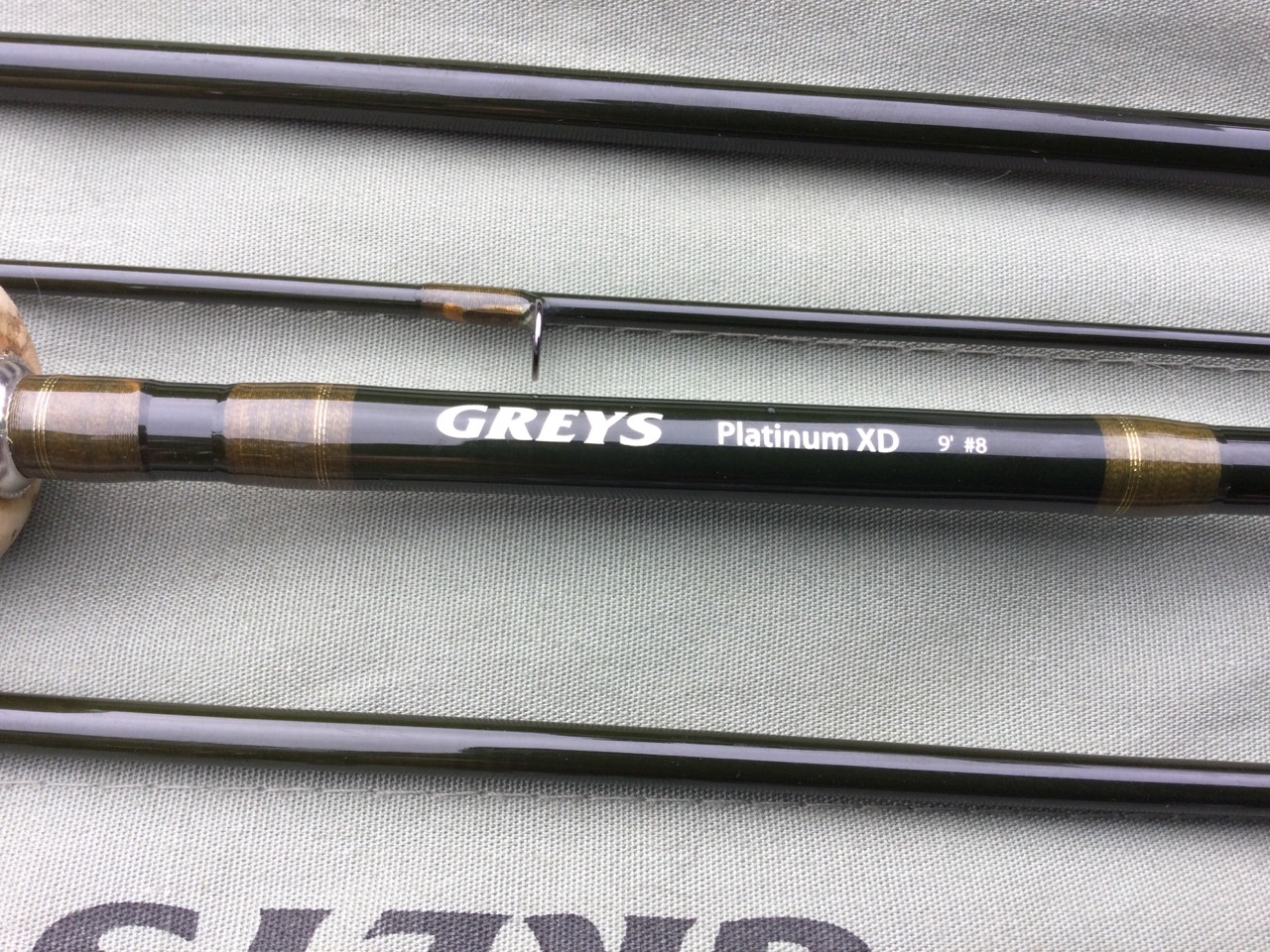 A Greys Platinum XD 9ft four-piece fly rod, with cloth sleeve and hard case. - Image 3 of 3