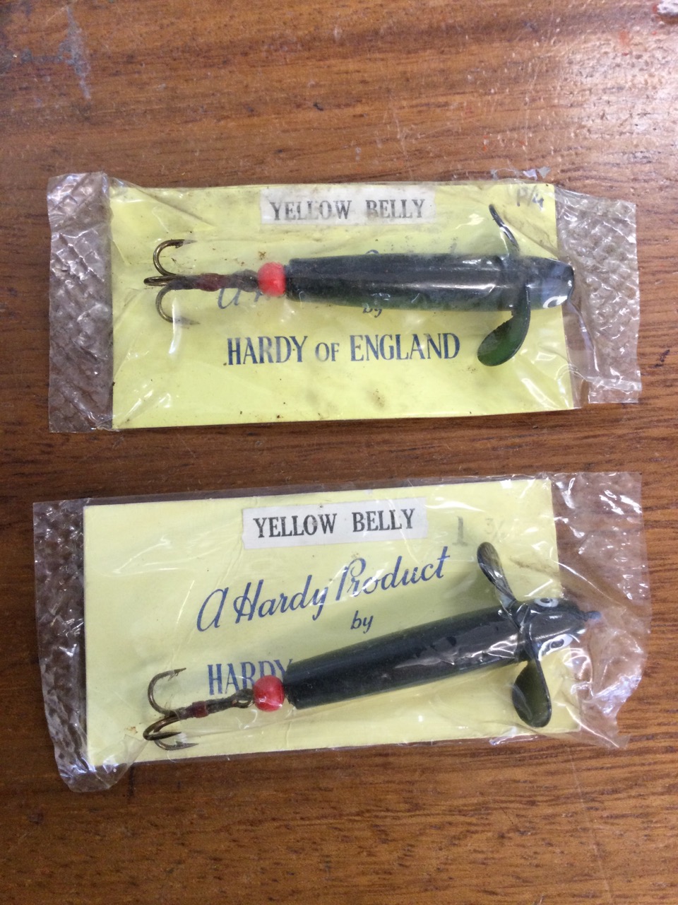 An oval Hardy brushed brass minnow; a packaged Hardy 3in blair type spoon; two packaged Hardy - Image 3 of 3