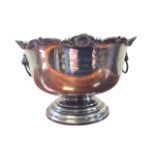A large silver plated racing trophy bowl presented by Air Chief Marshall Sir Leslie Hollinghurst,