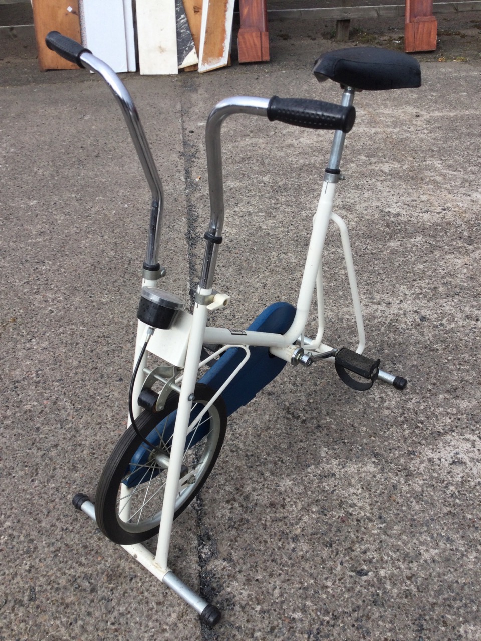 A Terry exercise bicycle on stand with adjustable padded seat and handlebars, having tension dial - Image 2 of 3