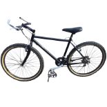 A Saracen mountain bike with gel seat, bullhorn handlebars, Shimano brakes & gears, Ritchey Megabite