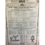 A 1841 framed poster for Newcastle Races, with details of winners since 1753 of The Newcastle Plate,