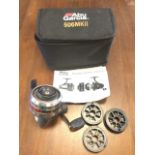 A cased Abu Garcia Abumatic Premier 506 MK II closed face spinning reel, complete with
