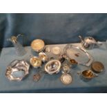 Miscellaneous silver plate including two Edwardian three-piece teasets, a rose bowl, a tapering