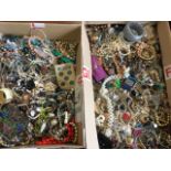 A large quantity of mainly costume jewellery including bead necklaces, bangles, faux pearls,