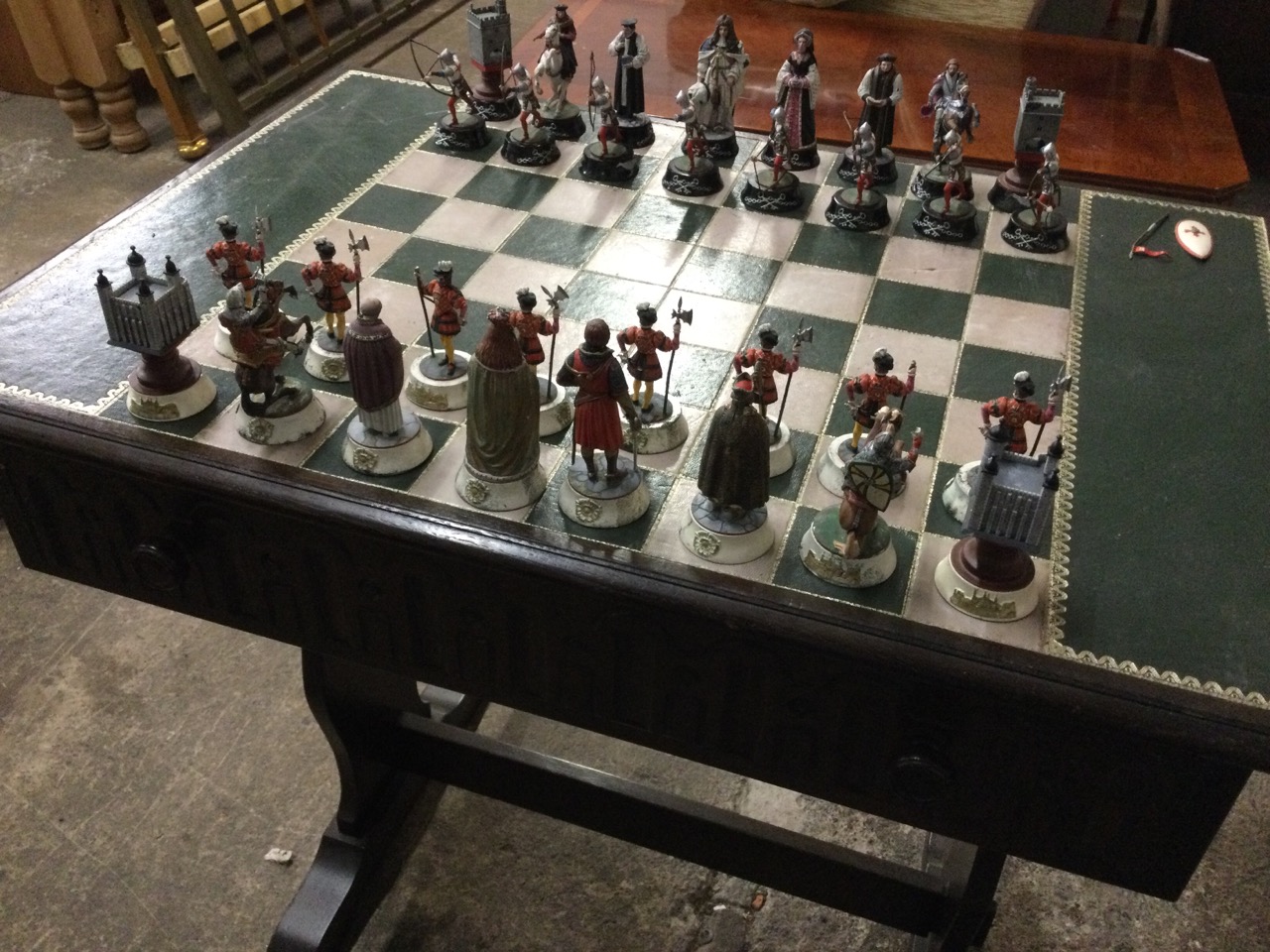 A limited edition Tower of London chess set & table, the pieces based on historical figures - - Image 2 of 3