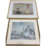 Russel Flint, a large signed print of two women, with embossed Fine Art Guild blindstamp and