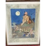 A 1918 etching by Averil Burleigh & Fred Millar, the plate titled Magic Music, handcoloured and