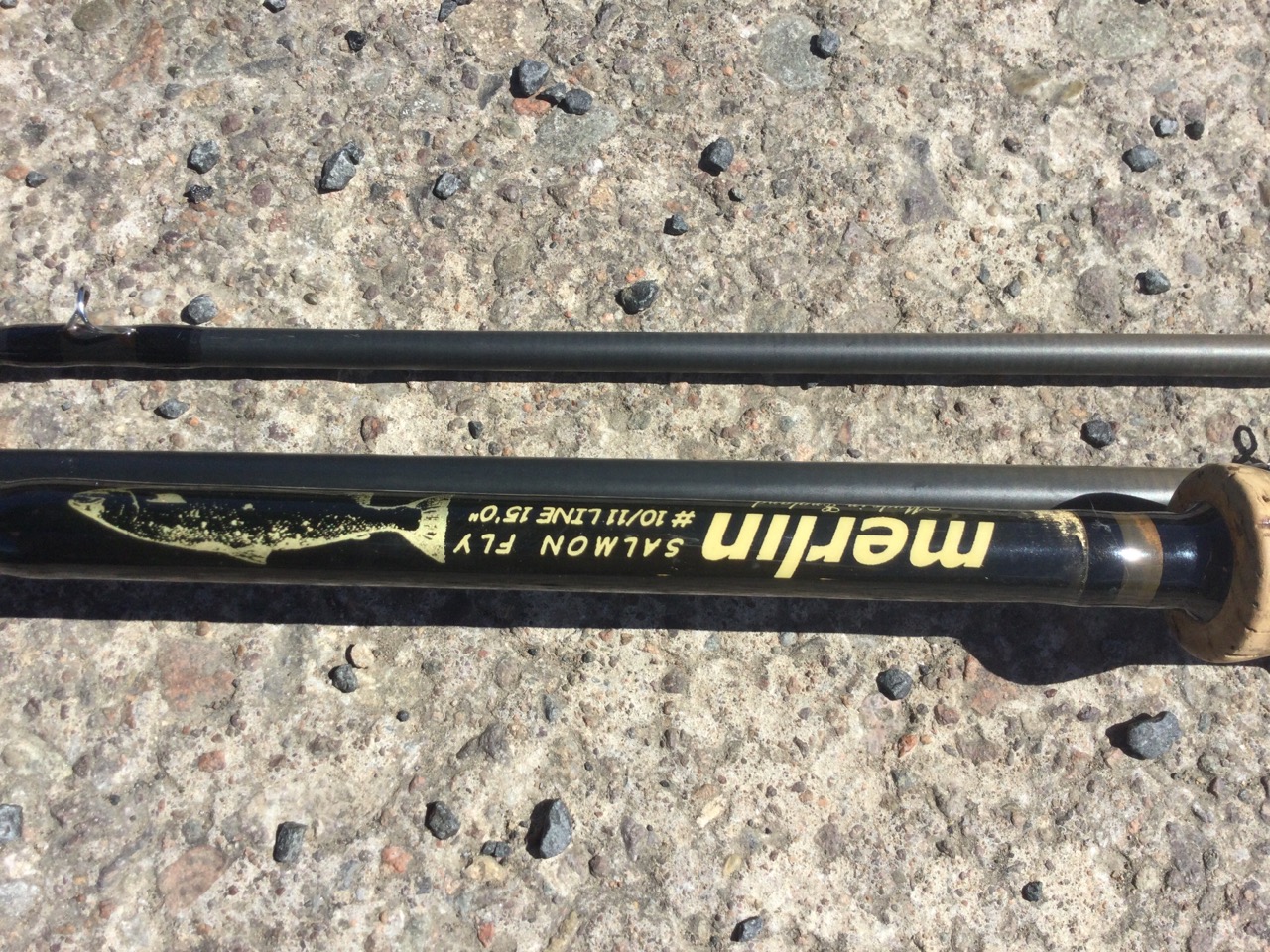 A Bruce & Walker carbon fibre Merlin 15ft three-piece salmon fly rod, with sleeve. - Image 2 of 3