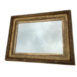 A Victorian ribbed frame with leaf & ribbon moulded gesso decoration, enclosing later rectangular