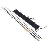 A Bruce & Walker carbon fibre Merlin 15ft three-piece salmon fly rod, with sleeve.