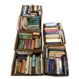 Six boxes of books - cookery, antiques reference, country life and Scotland, birds, dogs,